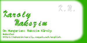 karoly makszim business card